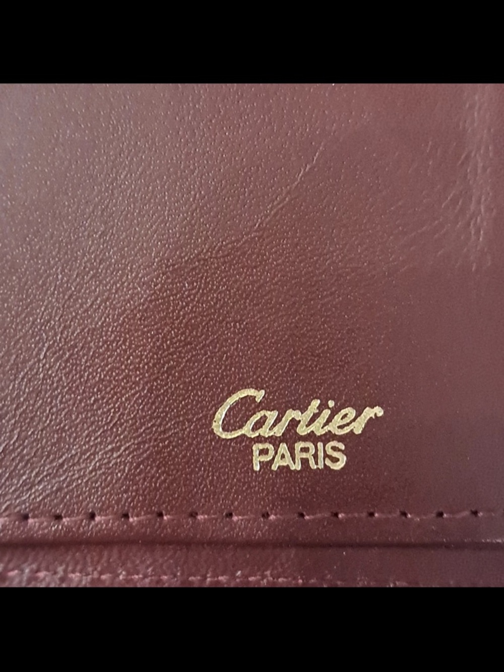 Cartier Burgundy leather long wallet  Gold Corner Accents Credit Card - Picture 3 of 12